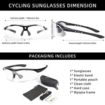 ROCKBROS Photochromic Sports Sunglasses for Outdoor Activities