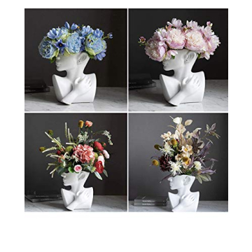 Funsoba Elegant White Ceramics Vase for Stunning Home Decor