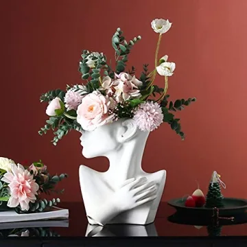Funsoba Elegant White Ceramics Vase for Stunning Home Decor