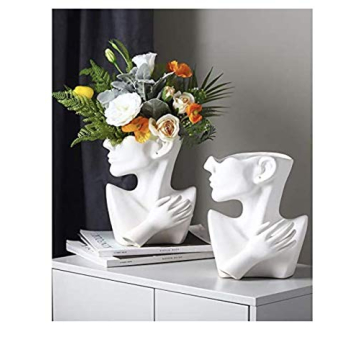 Funsoba Elegant White Ceramics Vase for Stunning Home Decor