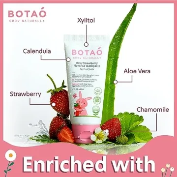 BOTAO EWG Verified Strawberry Toothpaste for Toddlers