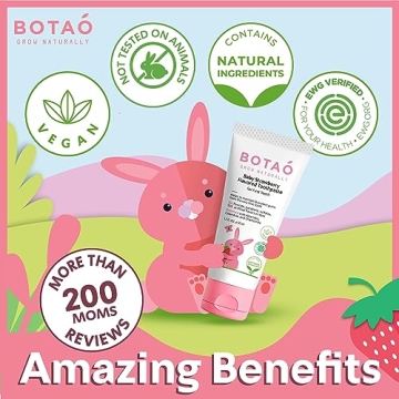 BOTAO EWG Verified Strawberry Toothpaste for Toddlers
