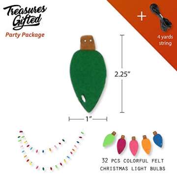 A Taste of Christmas Rainbow Felted Lights Bulb String Garlands Cute Vintage Ceiling Mantle Decorations for a Small Patio Door Room or Indoor Birthday Party