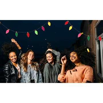 A Taste of Christmas Rainbow Felted Lights Bulb String Garlands Cute Vintage Ceiling Mantle Decorations for a Small Patio Door Room or Indoor Birthday Party