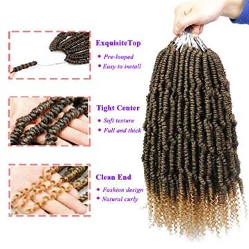 18 Inch Bomb Twist Crochet Hair 6 Packs Fluffy Spring Twist Braids Pretwisted Passion Twist Hair Pre...