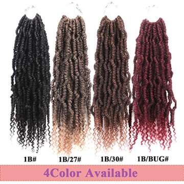 18 Inch Bomb Twist Crochet Hair 6 Packs Fluffy Spring Twist Braids Pretwisted Passion Twist Hair Pre looped Crochet Hair Braids Synthetic Braiding Hair Extensions for Women (1B/27#)