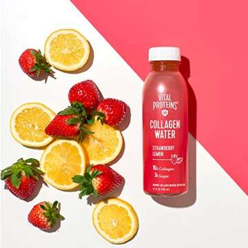 Vital Proteins Ready to Drink Strawberry Lemonade Flavored Collagen Water, 12 Fluid Ounces (Pack of 12)