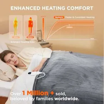 Bedsure Electric Blanket Twin - Soft Flannel Heated Blanket Twin Size, GentleSoft Fast Heating with 10 Time Settings & 6 Heat Settings, Warm Gift for Grandma (62x84 inches, Grey)