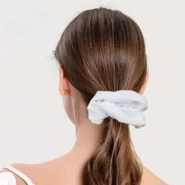 Stylish Large White Velvet Scrunchies for Thick Hair