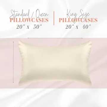 Elegant Comfort Silky and Luxurious 2-Piece Satin Pillowcase Set for Healthier Skin and Hair, Hidden Zipper Closure and Beautifully Packaged, Satin Pillowcase Set, Standard/Queen, Cream