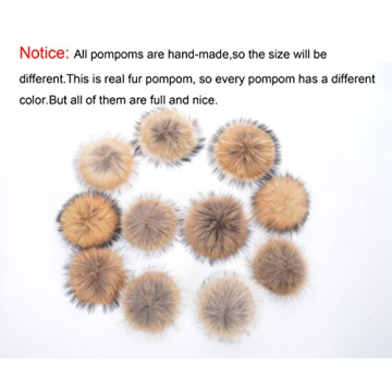 Beige Cashmere Beanie with Real Fur Pom Pom Winter Hat