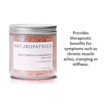 Naturopathica Sweet Birch and Magnesium Bath Flakes, Soothing Daily Bath Soak for Sore Muscle Relief...