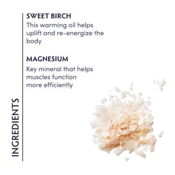Naturopathica Sweet Birch and Magnesium Bath Flakes, Soothing Daily Bath Soak for Sore Muscle Relief, Bathing Alternative to Epsom Salt, Relaxing Pain Relief Soak for Men and Women, 11 oz