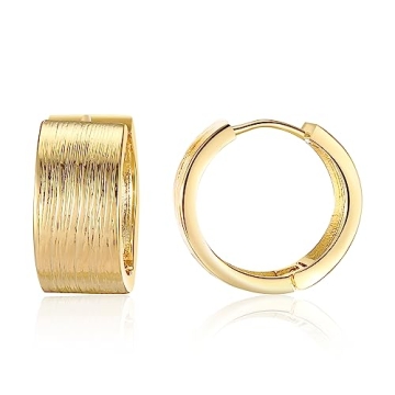 Aprilery 14K Gold Plated Hoop Earrings for Women, Trendy Twisted Rope Chunky Gold Hoop Earrings Cuff...