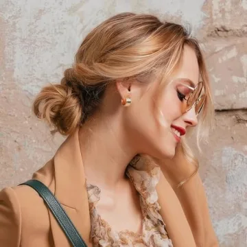 Stylish Aprilery 14K Gold Plated Hoop Earrings for Women