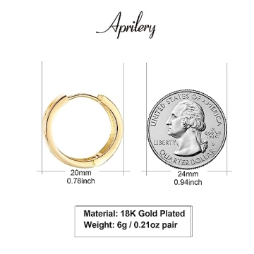 Stylish Aprilery 14K Gold Plated Hoop Earrings for Women