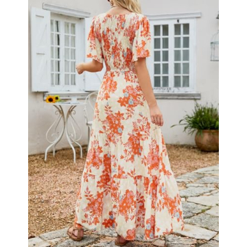 ZESICA Floral Maxi Dress Comfortable Stylish Summer Wear