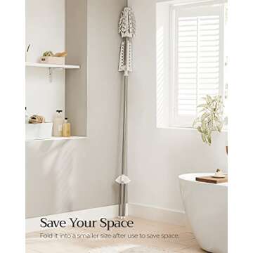 SONGMICS 2-Tier Clothes Drying Rack, 72-Inch Folding Laundry Drying Rack with 3 Rotatable Arms for Hangers, 24 Clips, Stainless Steel, for 27 Pieces of Clothes, White and Silver ULLR512W01