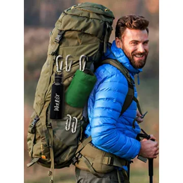 Carabiner Clip 5 Pack - Multipurpose Heavy Duty Carabiner - Snap Hooks - Carabiner Heavy Duty - Small Carabiner Clip - Large Carabiner Clip - Clips for Keys - Carribeaner Hook (3.2 Inch)