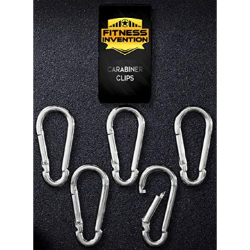 Carabiner Clip 5 Pack - Multipurpose Heavy Duty Carabiner - Snap Hooks - Carabiner Heavy Duty - Small Carabiner Clip - Large Carabiner Clip - Clips for Keys - Carribeaner Hook (3.2 Inch)