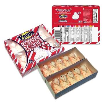 Christmas Peeps Marshmallow Candy Variety 34 Pack- 5 Flavors of Christmas Marshmallow Peeps Christmas Candy, Christmas Stocking Stuffers, Christmas Candy Stocking Stuffers, Peeps Snowmen, Candy Cane