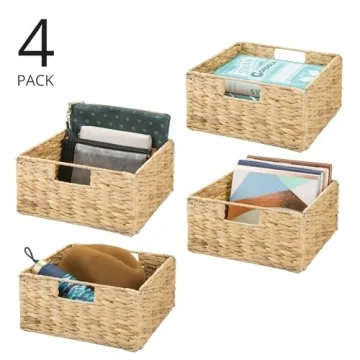 mDesign Woven Storage Bins - Stylish Organization for Home