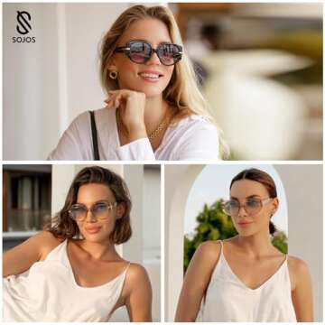 SOJOS Trendy Round Sunglasses For Women | UV400 Protection | Stylish Accessories