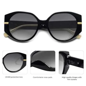 SOJOS Trendy Round Sunglasses for Women UV400 Protection