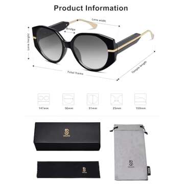 SOJOS Trendy Round Sunglasses for Women UV400 Protection