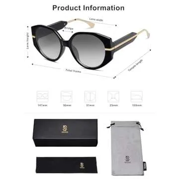 SOJOS Trendy Round Sunglasses for Women UV400 Protection