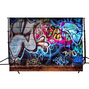 FUT Colorful Graffiti in The Wall Vinyl Backdrop Background for Wall Decor Studio Photography Televi...