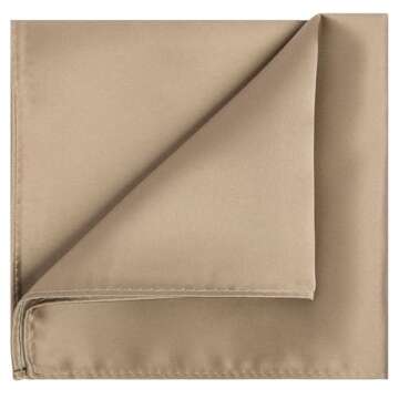 KissTies Dark Tan Satin Tie Set for Men - Necktie & Pocket Square