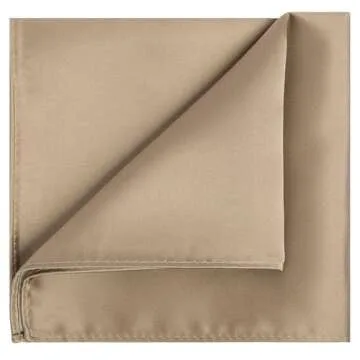 KissTies Dark Tan Satin Tie Set for Men - Necktie & Pocket Square