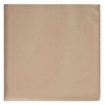 KissTies Dark Tan Satin Tie Set for Men - Necktie & Pocket Square