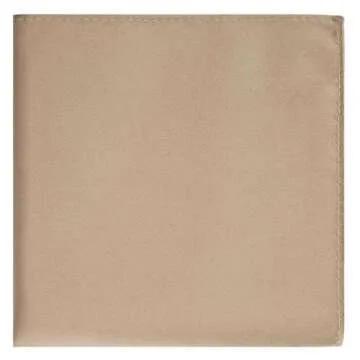 KissTies Dark Tan Satin Tie Set for Men - Necktie & Pocket Square