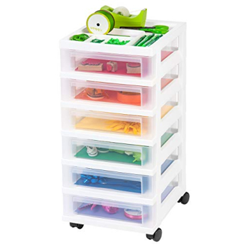 IRIS Medium 6-Drawer Cart with Organizer Top for Storage Solutions