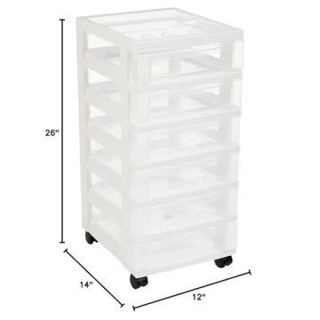 IRIS Medium 6-Drawer Cart with Organizer Top for Storage Solutions