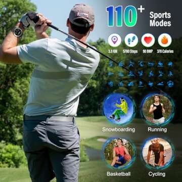 Military Smart Watches for Men with Bluetooth Call, HD Display & 110+ Sports Modes