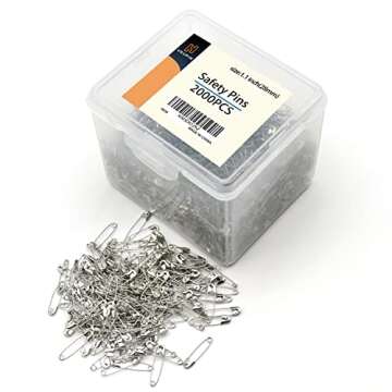 2000Pieces -Safety Pins, 1.1 inch 28mm Safety Pins Bulk Metal .Small Safety Pins Sewing Accessories Kit for Baby Clothing Jewelry Making
