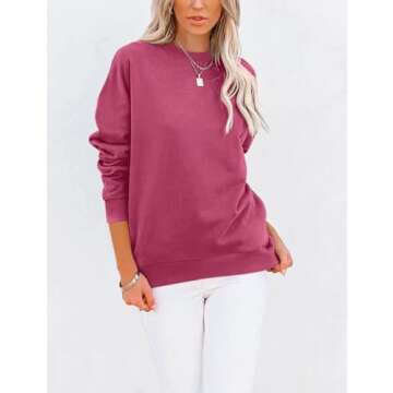 TICTICMIMI Women's Casual Long Sleeve Color Block/Solid Tops