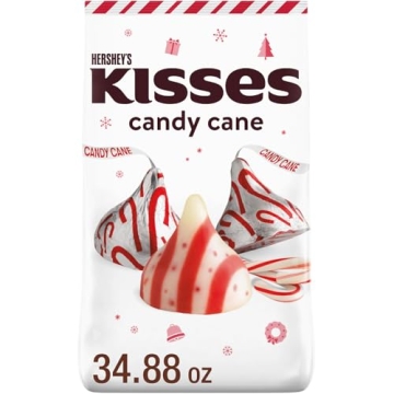 HERSHEY'S KISSES Candy Cane Flavored Bulk Bag 34.88 oz