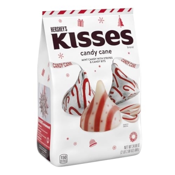 HERSHEY'S KISSES Candy Cane Flavored Bulk Bag 34.88 oz