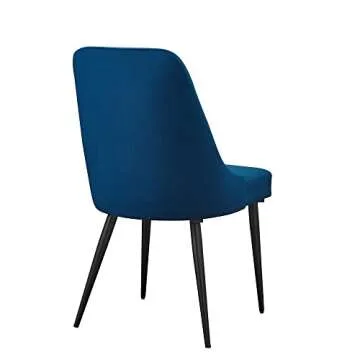 Rivet Modern High-Back Dining Chairs Set of 2 in Blue
