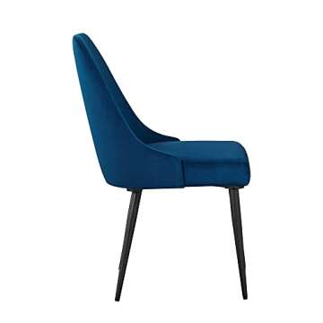 Rivet Modern High-Back Dining Chairs Set of 2 in Blue
