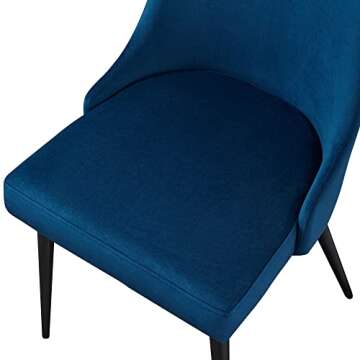 Rivet Modern High-Back Dining Chairs Set of 2 in Blue