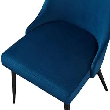 Rivet Modern High-Back Dining Chairs Set of 2 in Blue