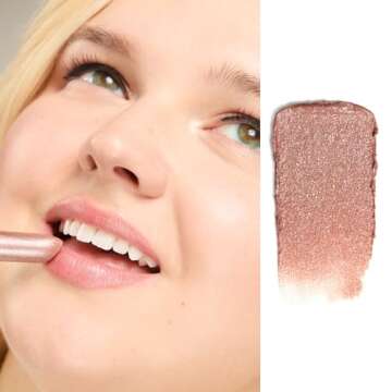 Gerard Cosmetics Glitter Lipstick (Hollywood Blvd), Nude Pink Lipstick with Sparkling Metallic Glitter, Long Lasting, Smooth Formula, Highly Pigmented Opaque Color, Cruelty Free & Made in USA