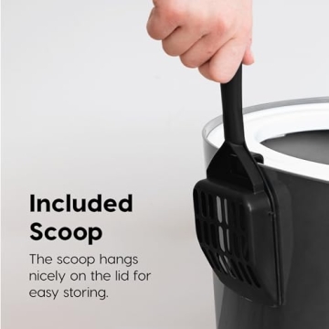 Stylish IRIS USA Top Entry Cat Litter Box with Scoop