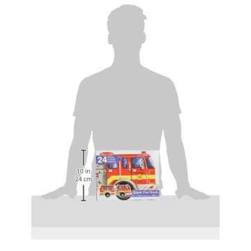 Melissa & Doug Fire Truck Jumbo Jigsaw Floor Puzzle (24 pcs, 4 feet long) - FSC Certified