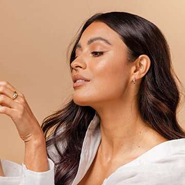 PAVOI 14K Yellow Gold Plated 925 Sterling Silver Post Twisted Open Hoop Earrings Women's Small Braided Hoop Earring